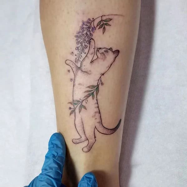 Wisteria Thigh Tattoo