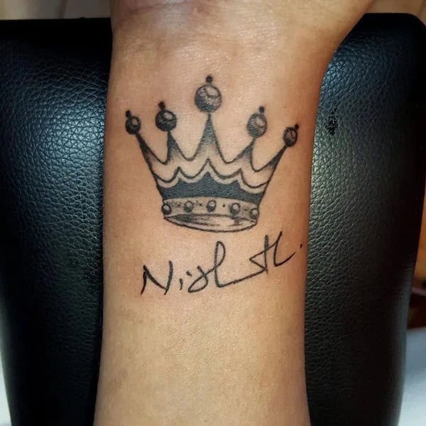 Name Tattoo with Crown