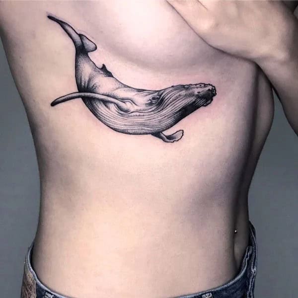 Whale Underboob Tattoo