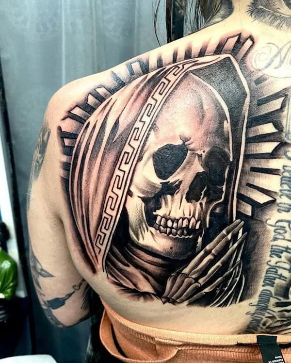 Grim Reaper Shoulder Blade Tattoo