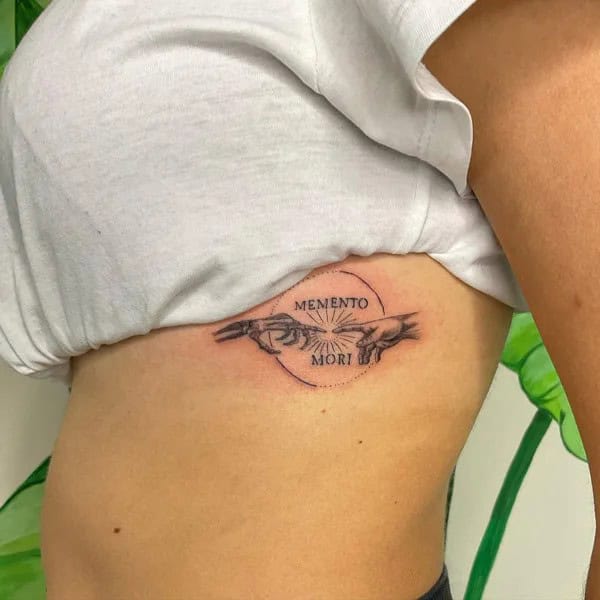 Memento Mori Under Boob Tattoo