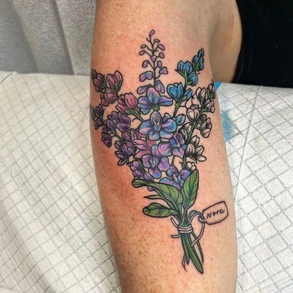 Larkspur Bouquet Tattoo