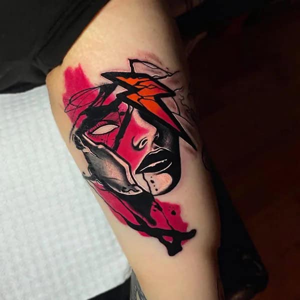 Abstract Lightning Bolt Tattoo