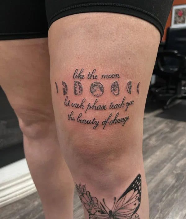 Moon Phase Script Tattoo