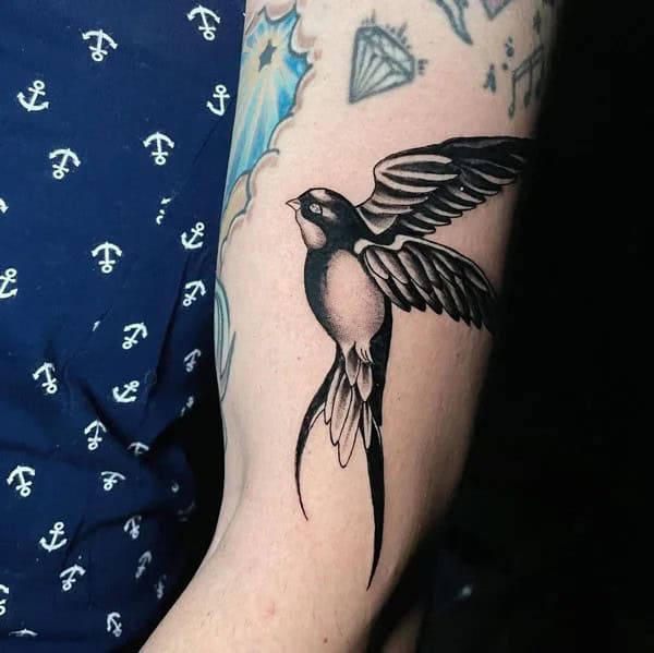 Black Swallow Tattoo