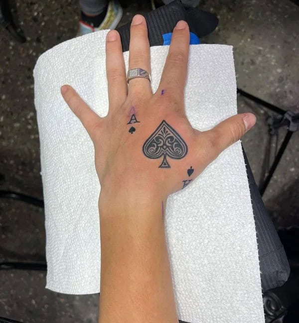 Ace of Spades Tattoo on Hand