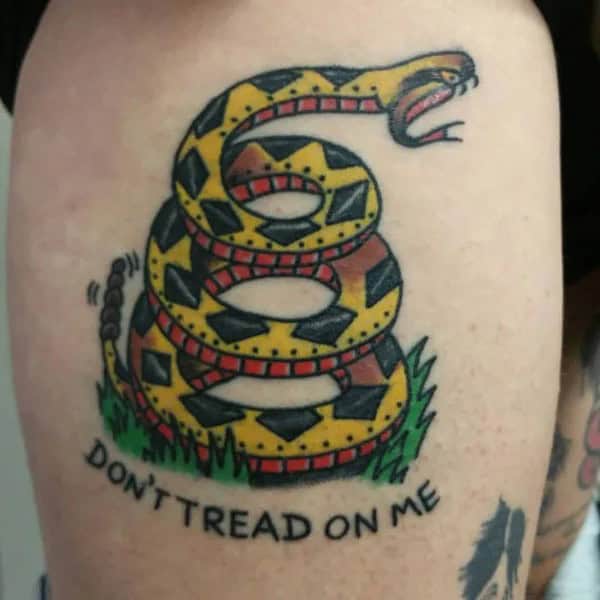 “Don’t Tread On Me” Back Tattoo