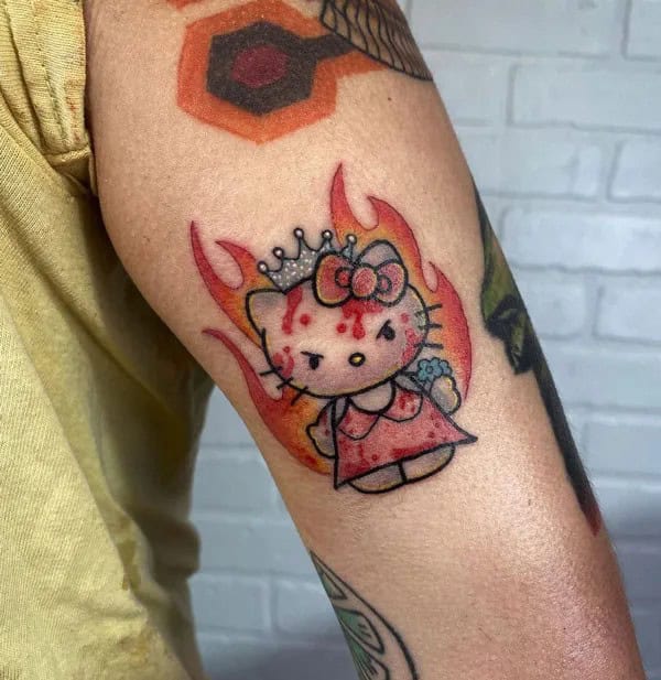 Ankle Hello Kitty Tattoo