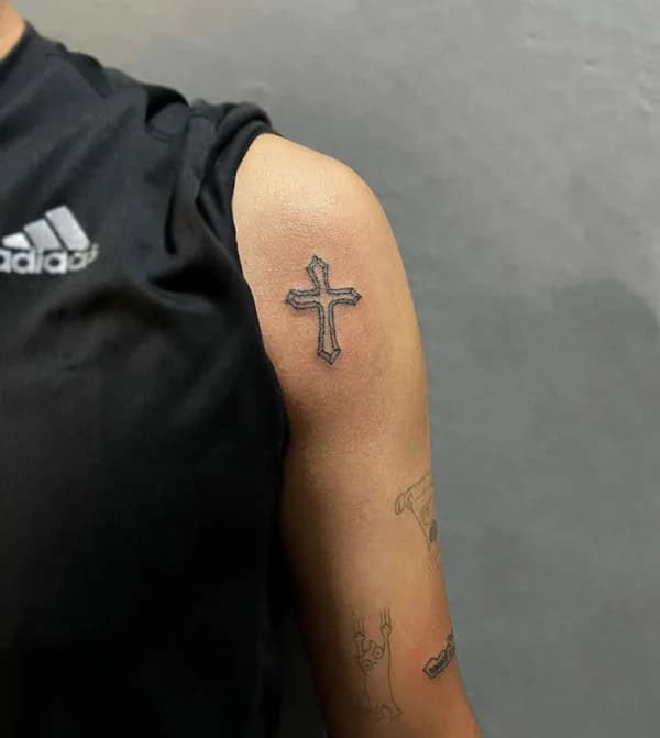 Cross Shoulder Tattoo