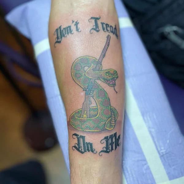 “Don’t Tread On Me” Back Tattoo