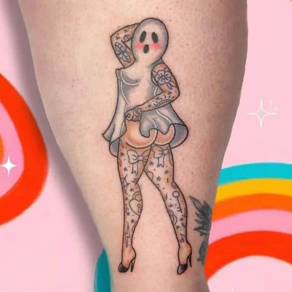 Ghost Pin-Up Tattoo