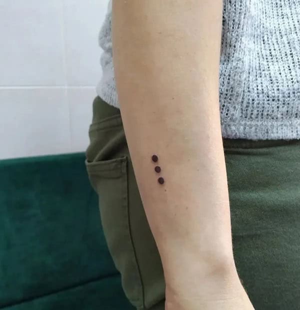 Three Dots Forearm Tattoo