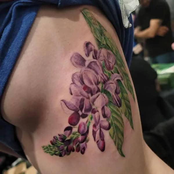 Wisteria Thigh Tattoo