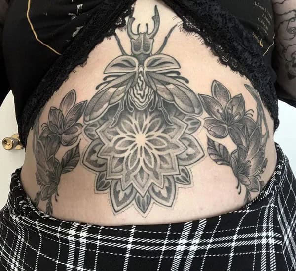 Plus Size Stomach Tattoo