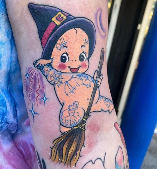 Cute Witch Tattoo