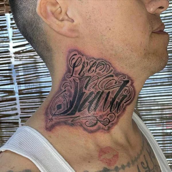 Cover Up Neck Tattoo with Name