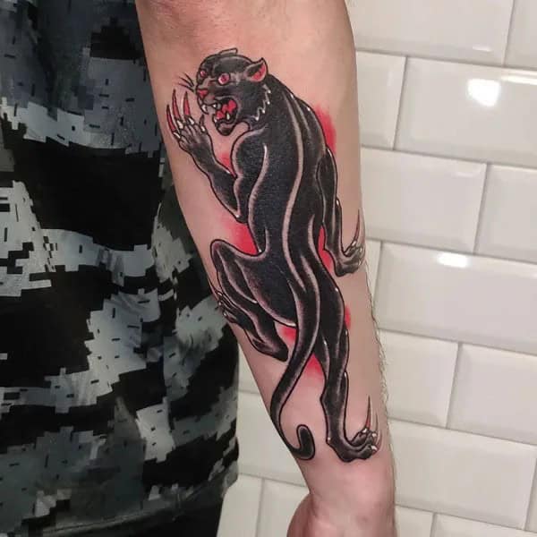 Black Panther Arm Tattoo