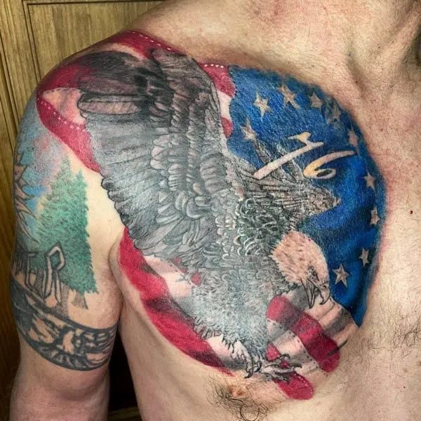 Eagle American Flag Tattoo