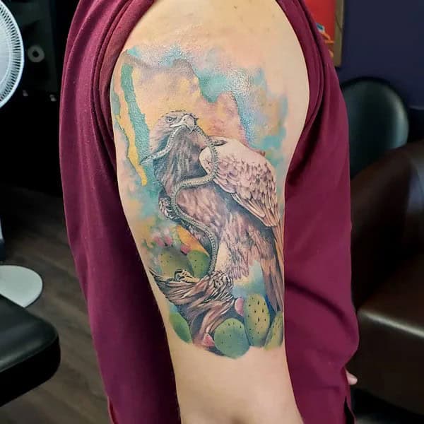 Mexican Eagle Chest Tattoo