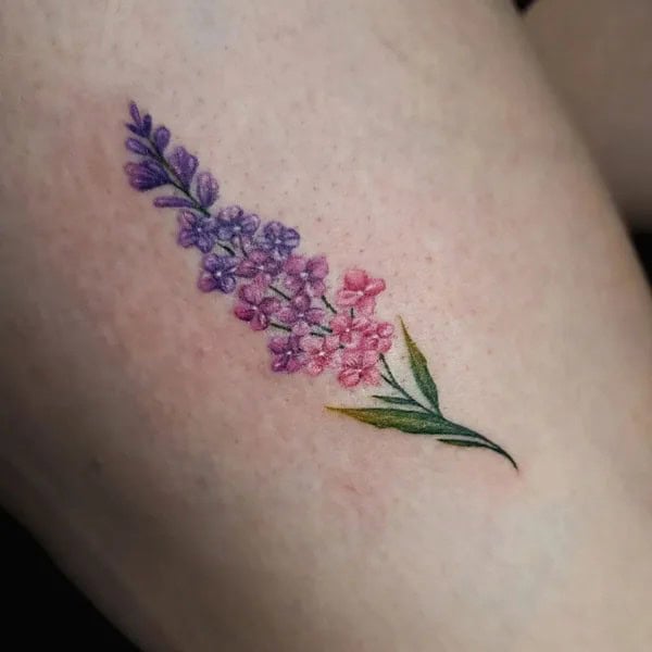 Wisteria Thigh Tattoo