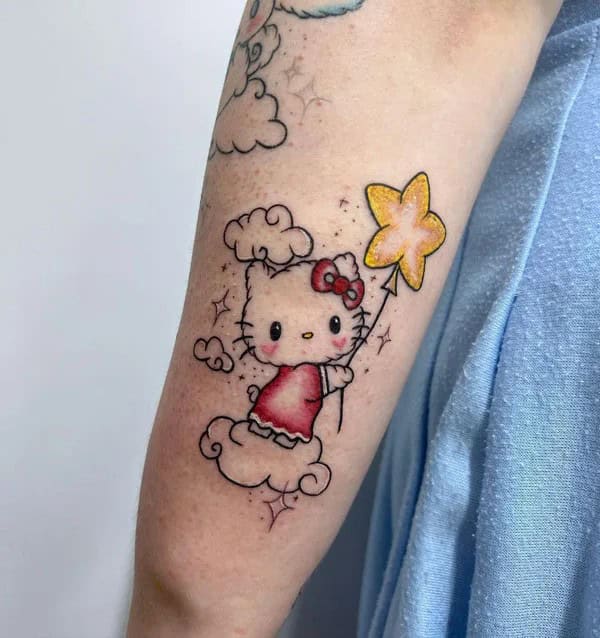 Ankle Hello Kitty Tattoo