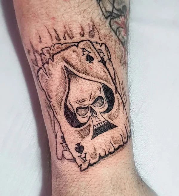 Ace of Spades and Skull Tattoo