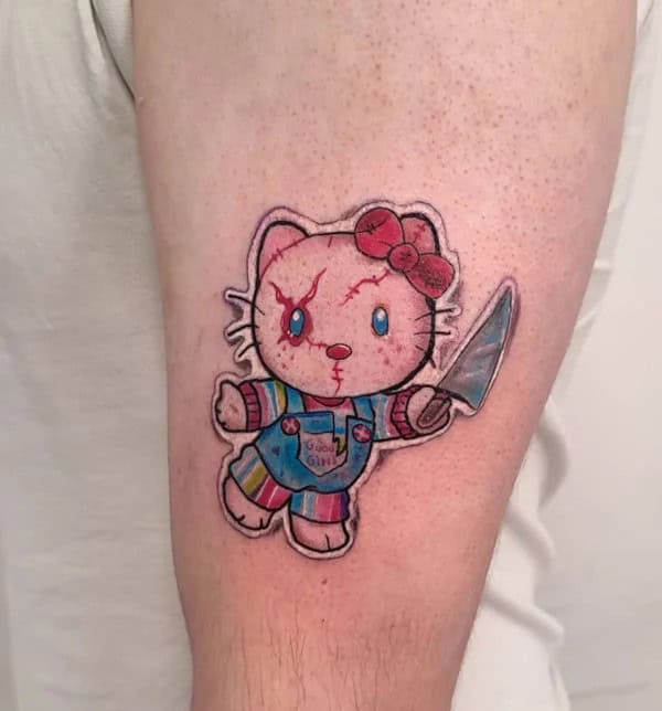 Ankle Hello Kitty Tattoo