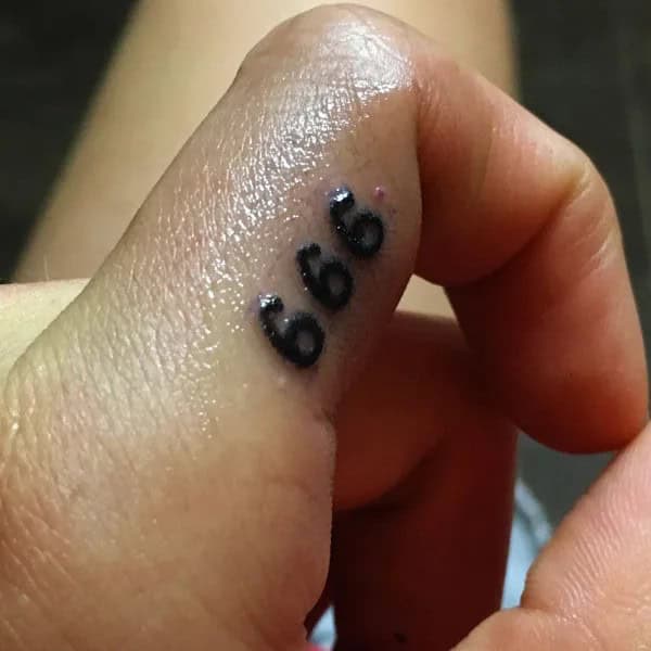 666 Finger Tattoo