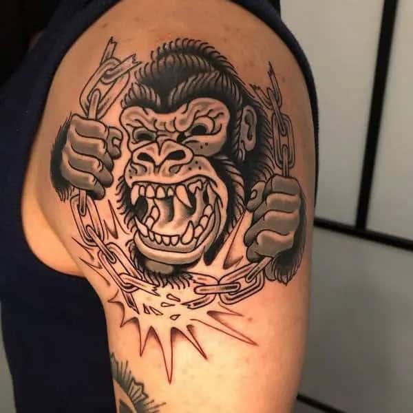 Angry Gorilla Tattoo