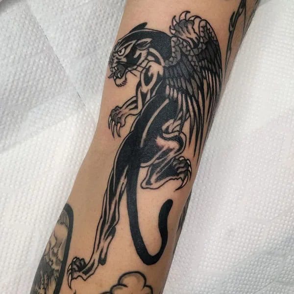 Black Panther Arm Tattoo