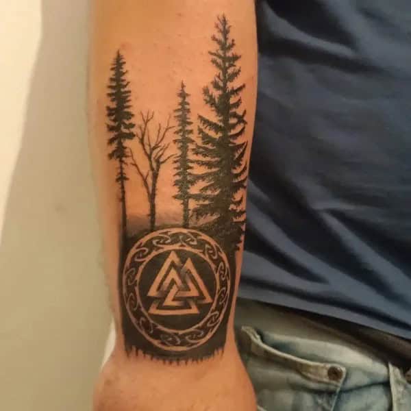 Valknut Dark Forest Tattoo