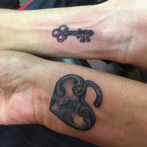 Lock and Key Couple Tattoo