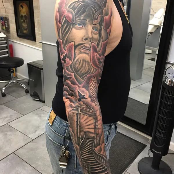 Religious Sleeve Tattoo