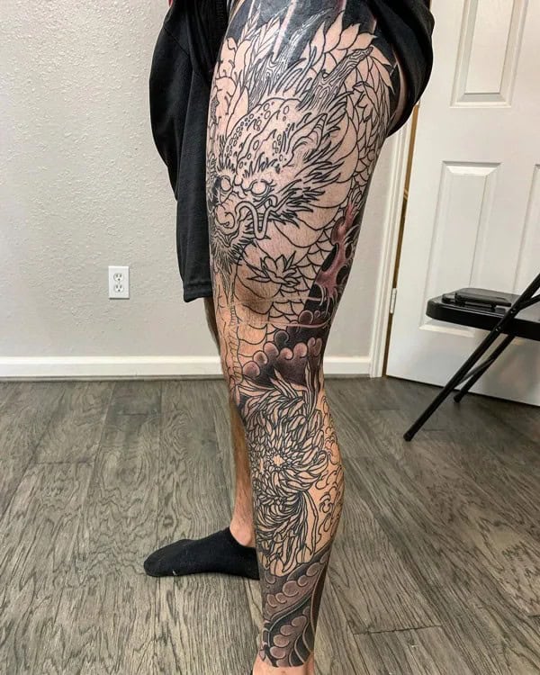 Japanese Leg Sleeve Tattoo