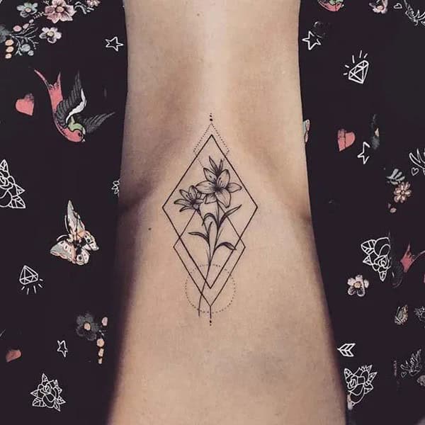 Geometric Tattoo Under Breast