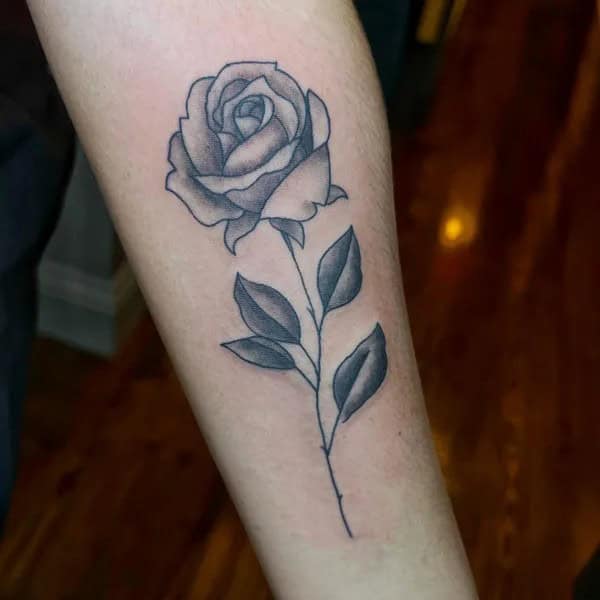 Black and Grey Rose Tattoo