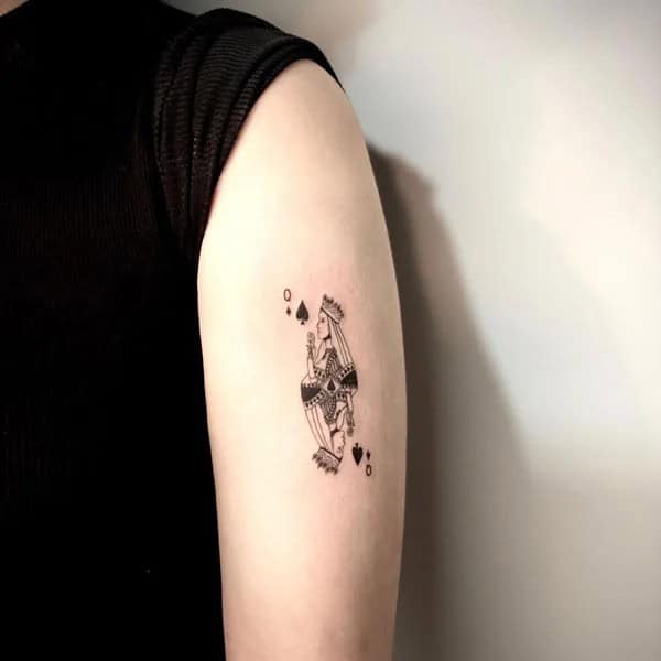 Neo Traditional Queen of Spades Tattoo