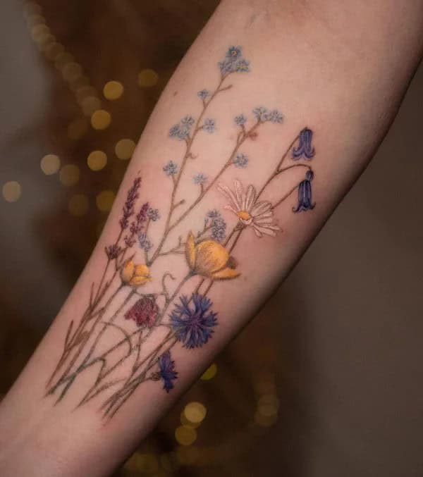 Wildflower Forearm Tattoo