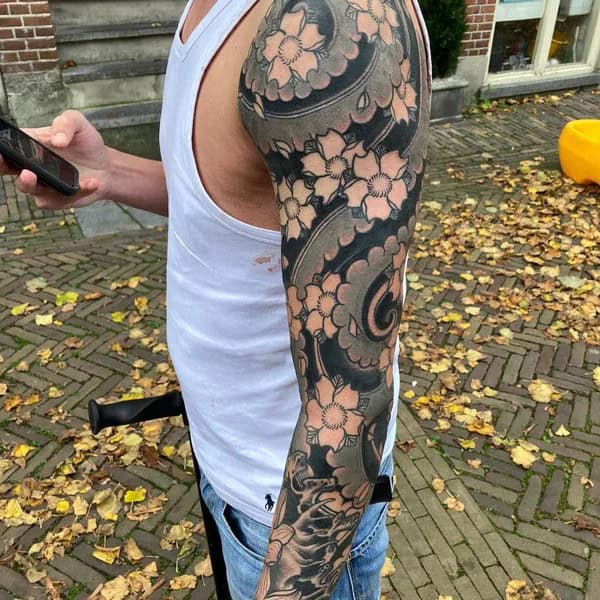 Flower Sleeve Tattoo