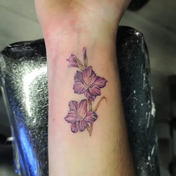 Gladiolus Wrist Tattoo