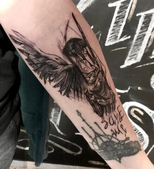 Angel Save Me Tattoo