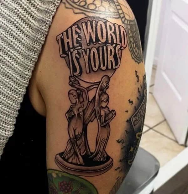 “The World Is Yours” Finger Tattoo