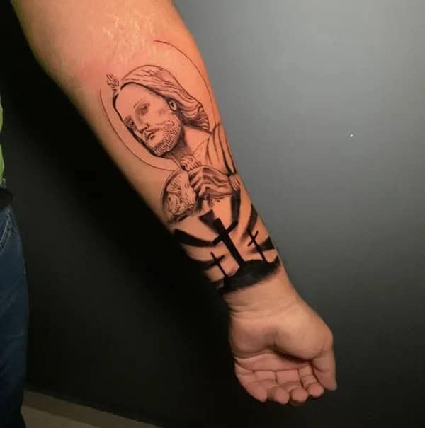 San Judas Flag Tattoo