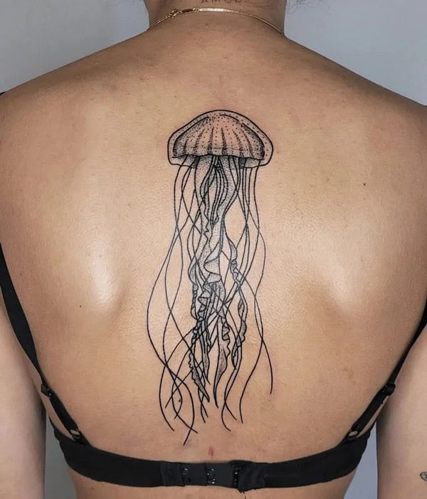 Jellyfish Back Tattoo