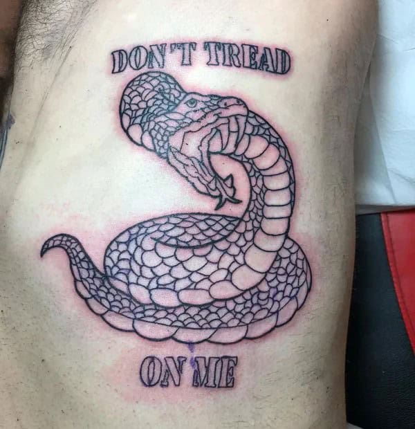 “Don’t Tread On Me” Back Tattoo