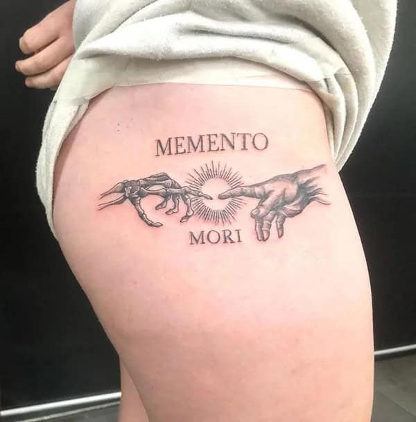 Memento Mori Hip Tattoo