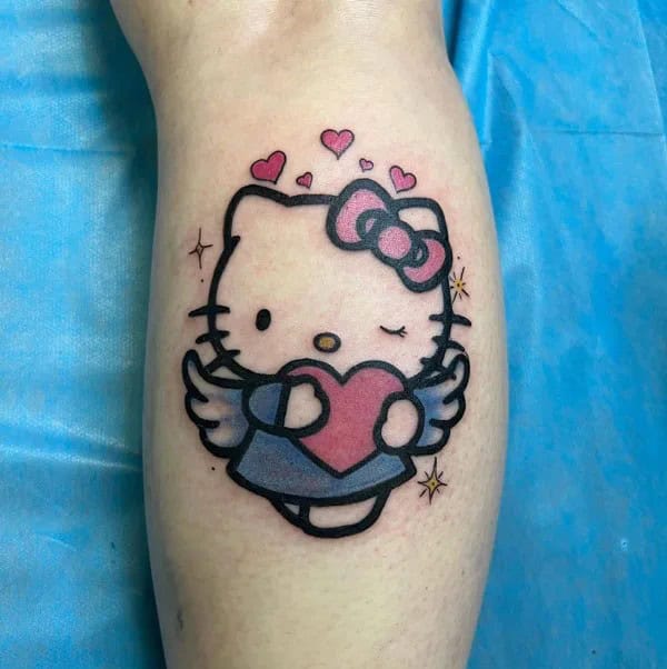 Ankle Hello Kitty Tattoo