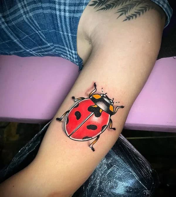 Realistic Ladybug Tattoo