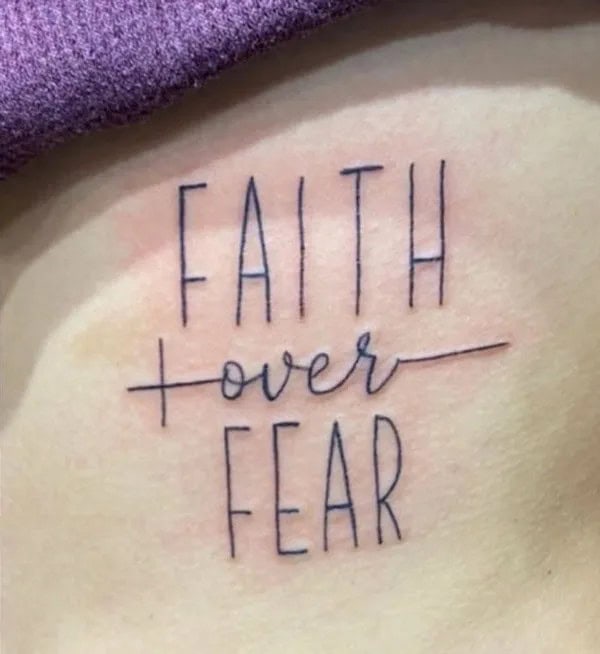 “Faith Over Fear” Cancer Tattoo