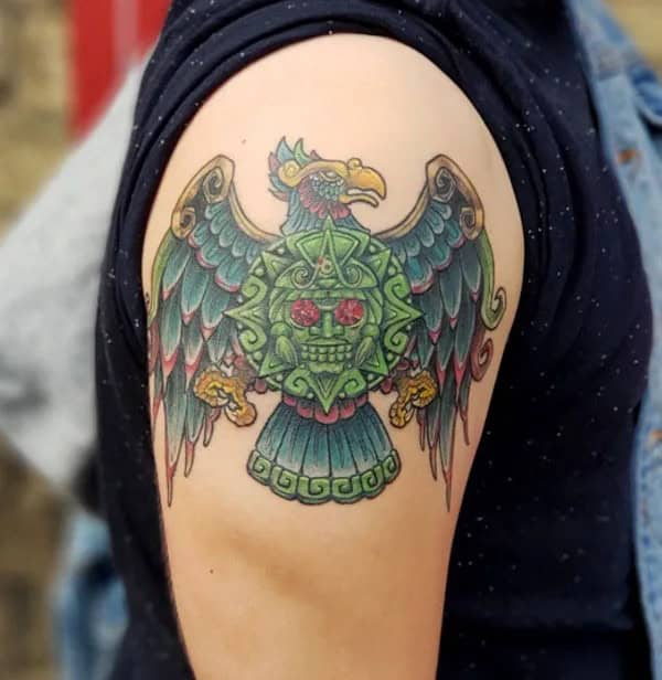 Mexican Eagle Chest Tattoo